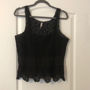Free people black lace tank top